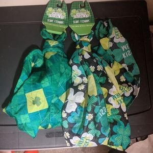 Set Of 2 St. St Patrick's Day Irish Holiday 4 Leaf Clover Shamrock Wrap Scarf